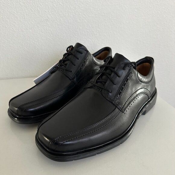 NWT Clarks Unstructured Kenneth Way Black Leather Oxford Dress Shoes Men\'s 8.5 main image 10